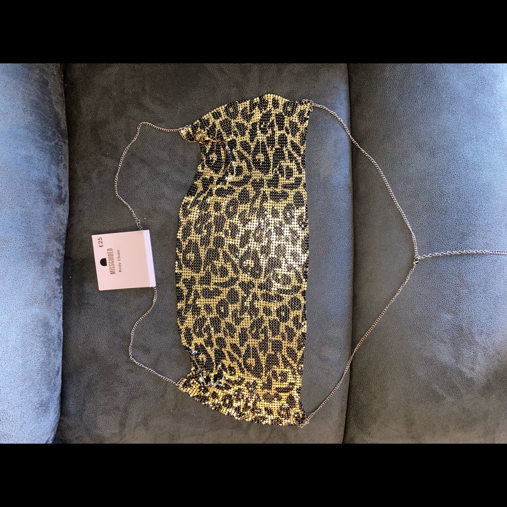 Missguided cheetah body chain